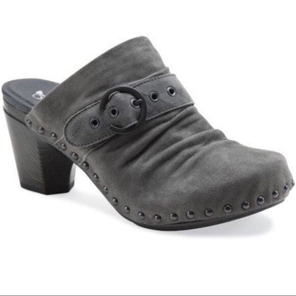 Dansko Womens Gray Nadine Suede Round Toe Slip On Studded Clog Heel Size US 9 - Picture 1 of 10